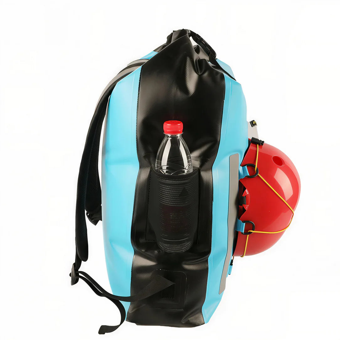 Sac étanche kayak Marjaqe XB-777 en PVC 500d avec fermeture enroulable, bleu et noir