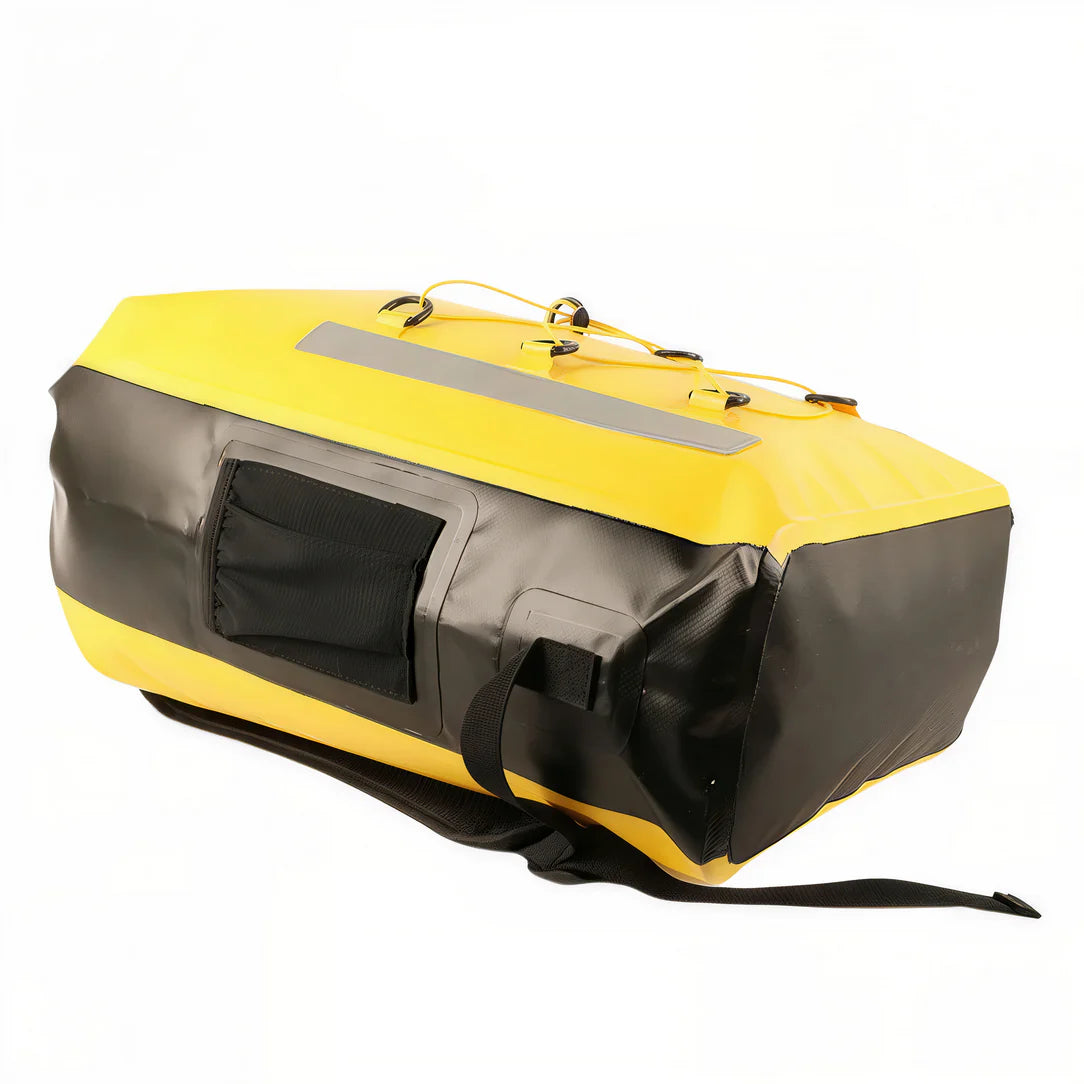 Sac étanche kayak Marjaqe XB-777 en PVC 500d jaune et noir avec fermeture enroulable