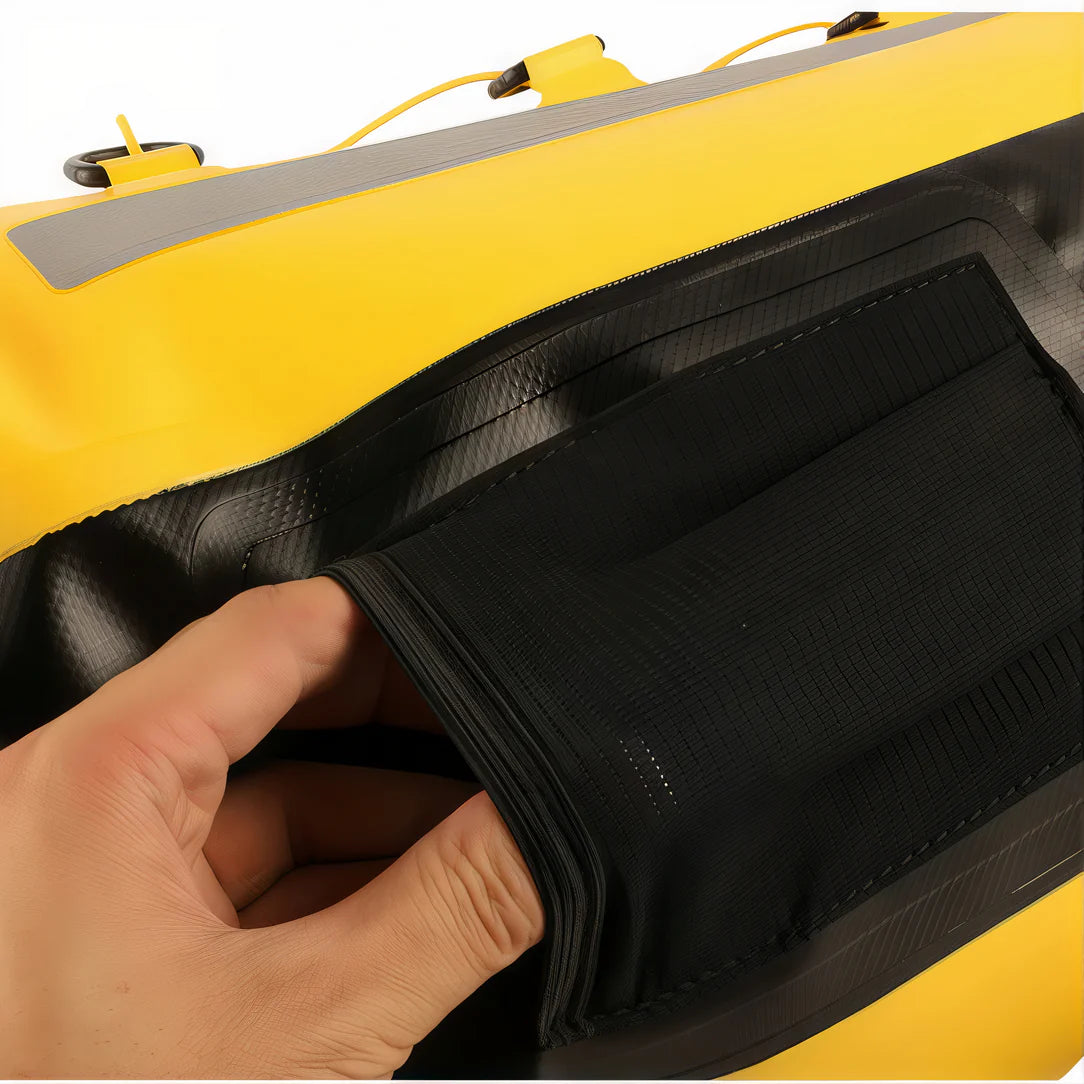 Sac étanche kayak Marjaqe XB-777 en pvc 500d avec fermeture enroulable, jaune et noir