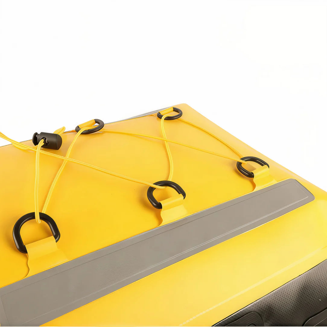Sac étanche kayak Marjaqe XB-777 en pvc 500d avec fermeture enroulable et bandoulière jaune dry bag avec bungee cord