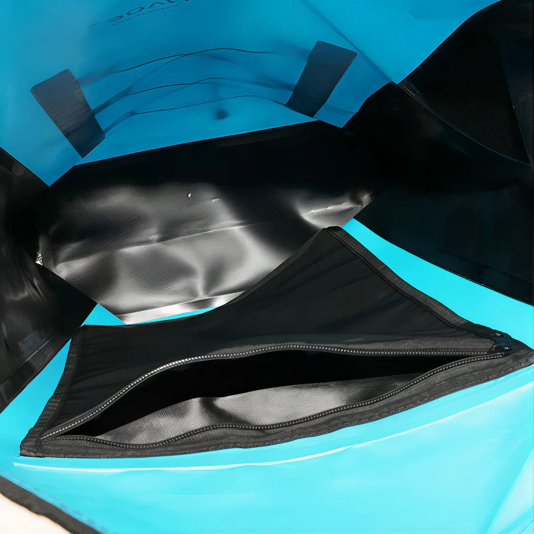 Sac étanche kayak Marjaqe XB-777 en PVC 500D avec fermeture enroulable et tote bleu et noir