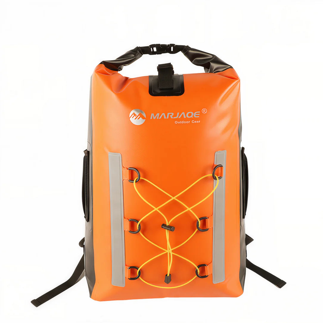 Sac étanche kayak Marjaqe XB-777 en PVC 500D avec fermeture enroulable, orange et gris