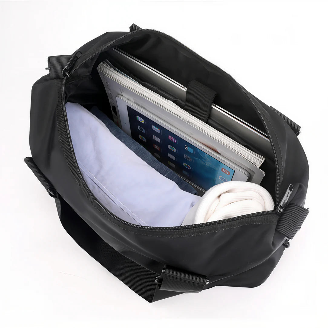 Sac femme en nylon avec anses larges, bandoulière amovible et électronics à l’intérieur
