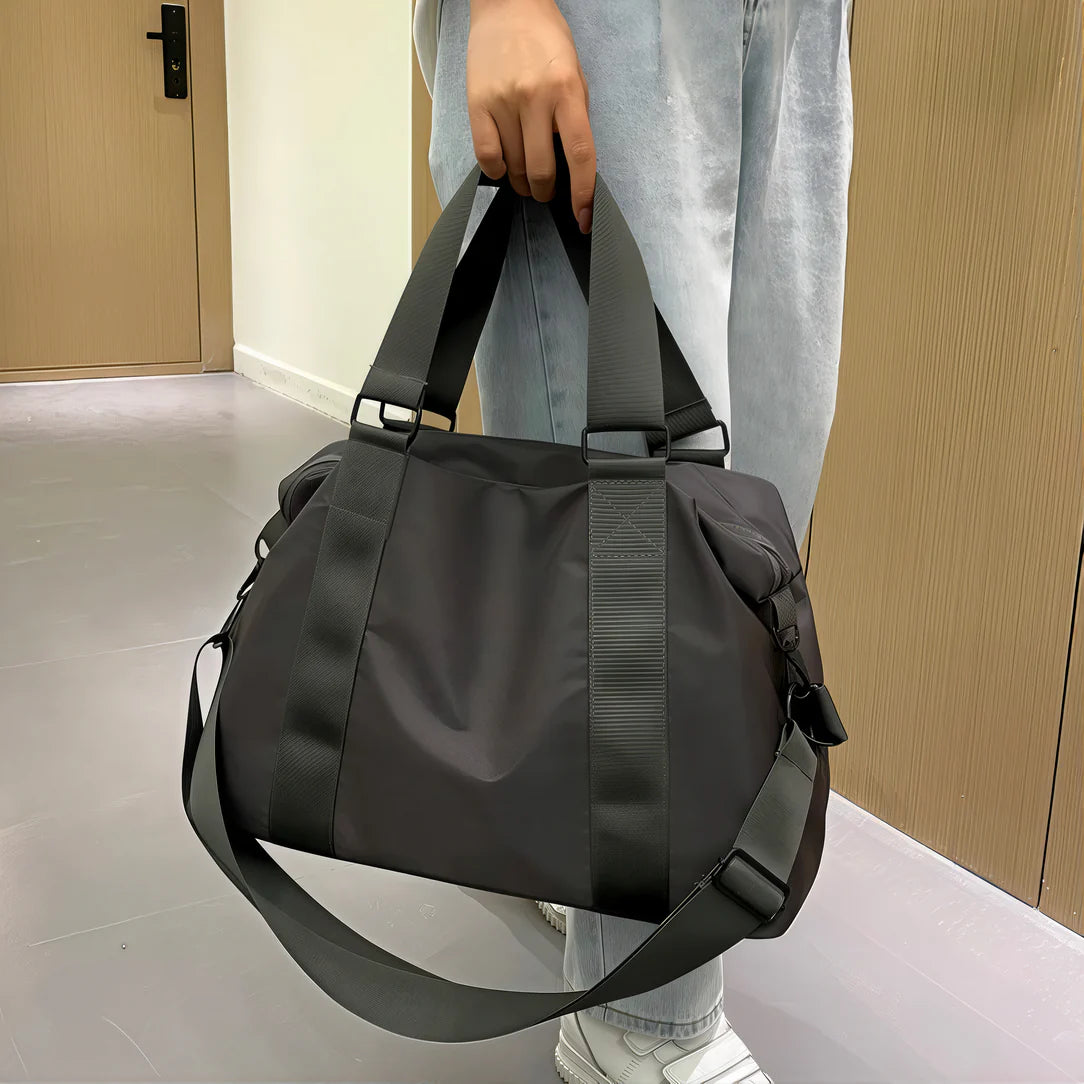 Sac femme en nylon Nolka avec anses larges et bandoulière amovible