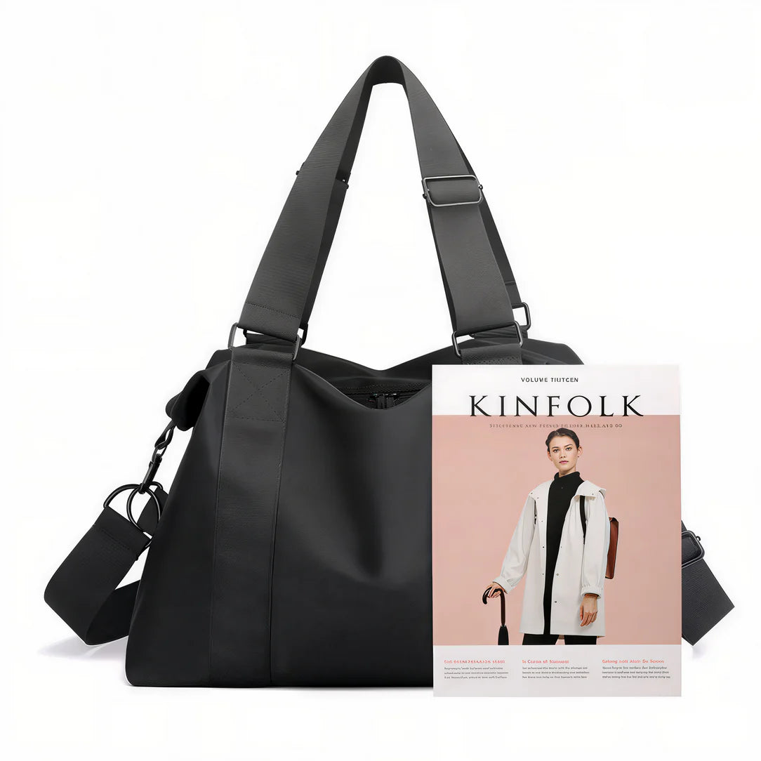 Sac femme nylon Nolka avec anses larges et bandoulière amovible, style pratique