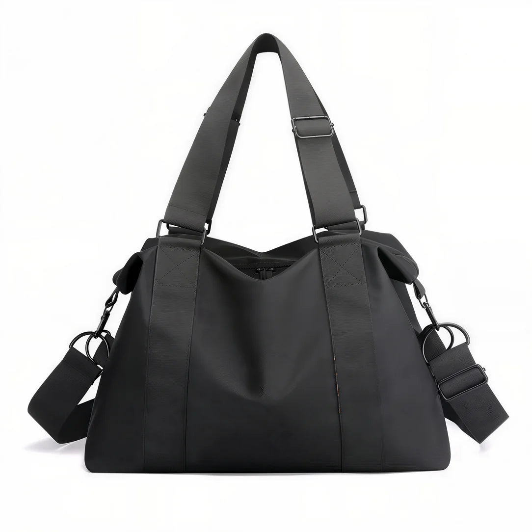 Sac femme nylon Nolka avec anses larges et bandoulière amovible, sac pratique