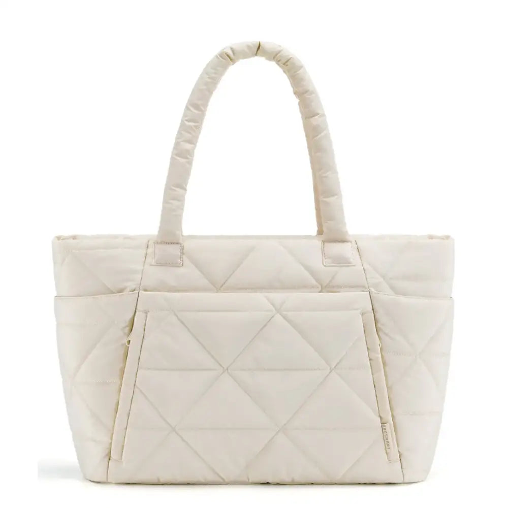 Sac fourre tout chic Classroomy en quilté blanc cassé pour un style élégant