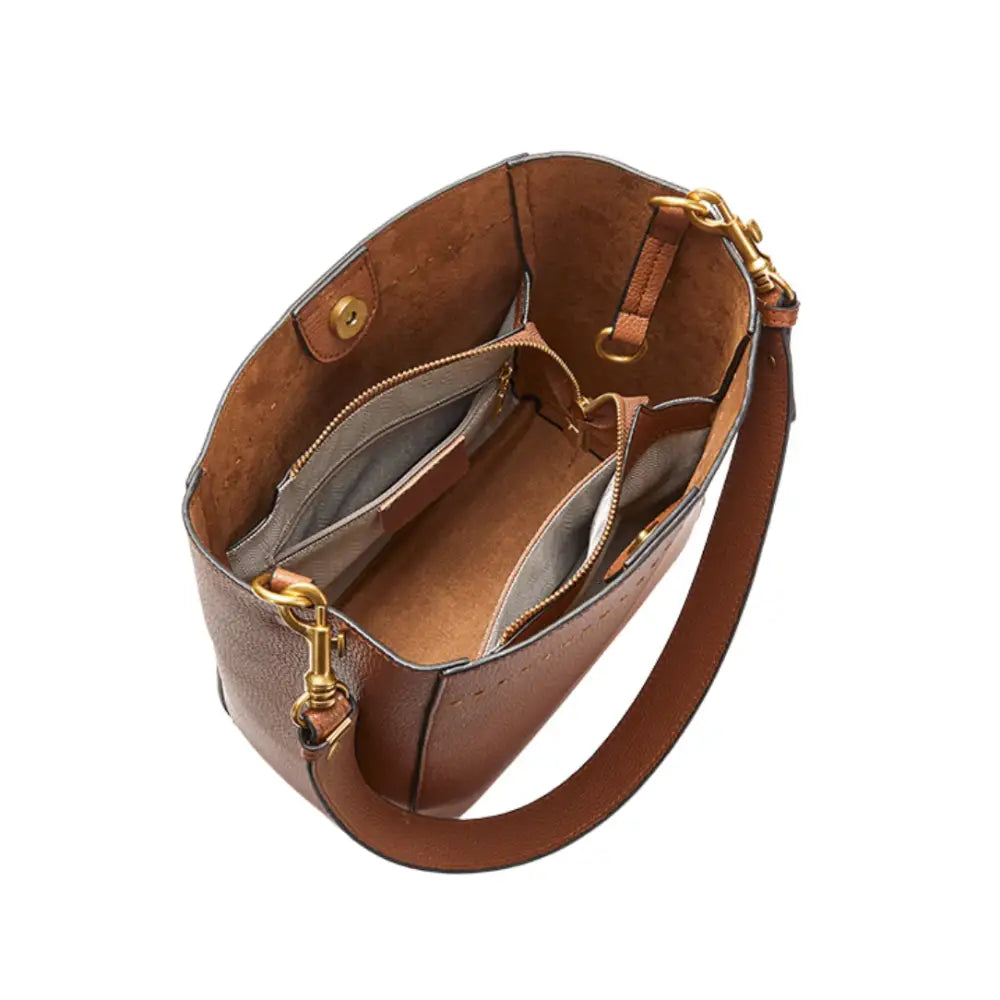 Sac fourre-tout en cuir brun Nova, sac fourre tout élégant et tendance