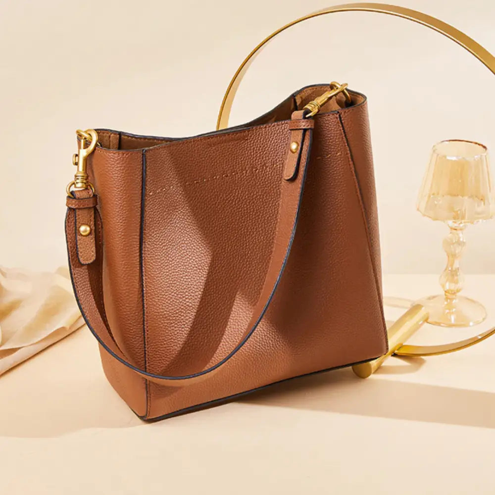 Sac fourre-tout en cuir marron, sac fourre tout Nova, élégant et spacieux