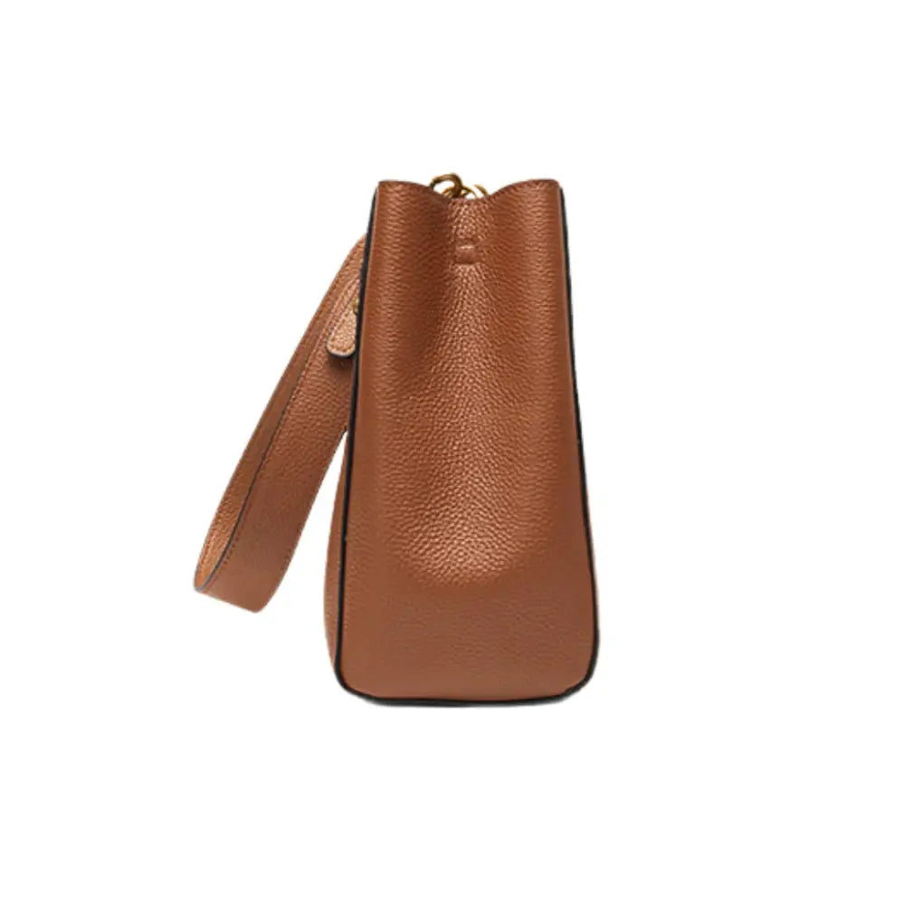 Sac fourre-tout en cuir marron, sac bucket tendance Nova pour femmes élégantes