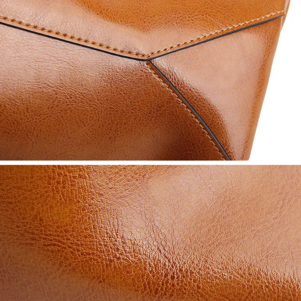 Détails d’un sac fourre-tout femme cuir en cuir marron, Sac Fourre Tout Femme Cuir Era