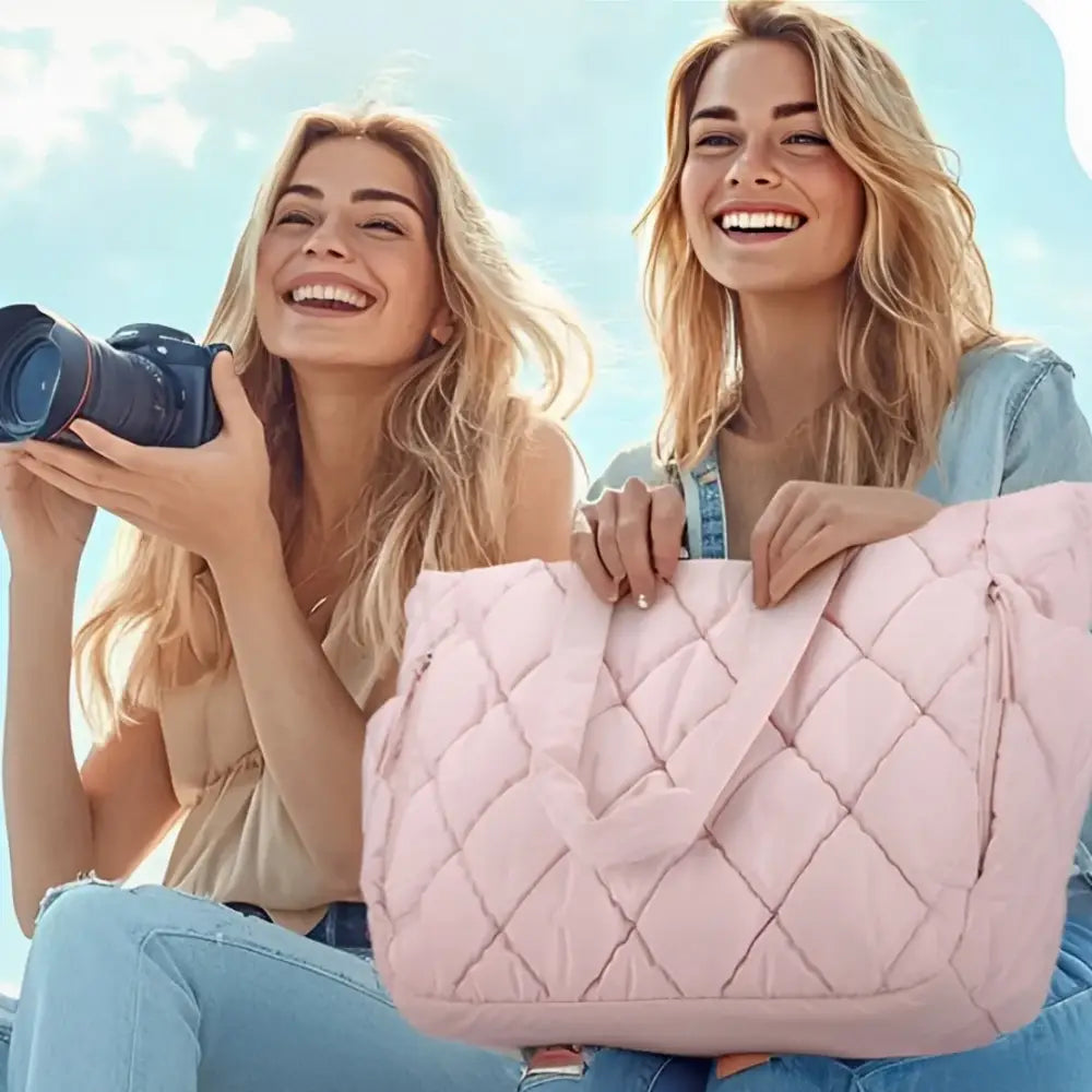 Sac fourre matteallassée rose en quilting pour un look élégant et pratique