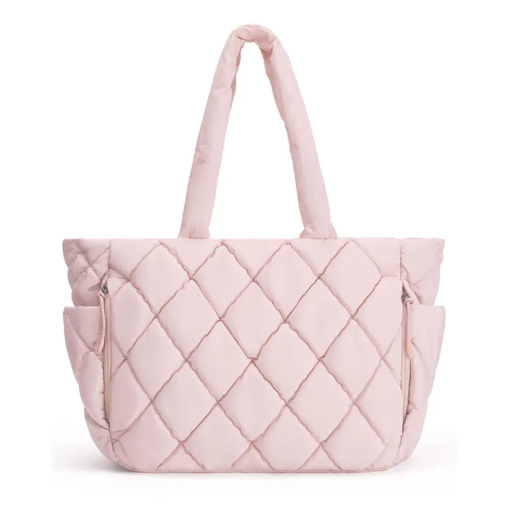 Sac fourre matelassé rose, sac tote élégant June pour femmes
