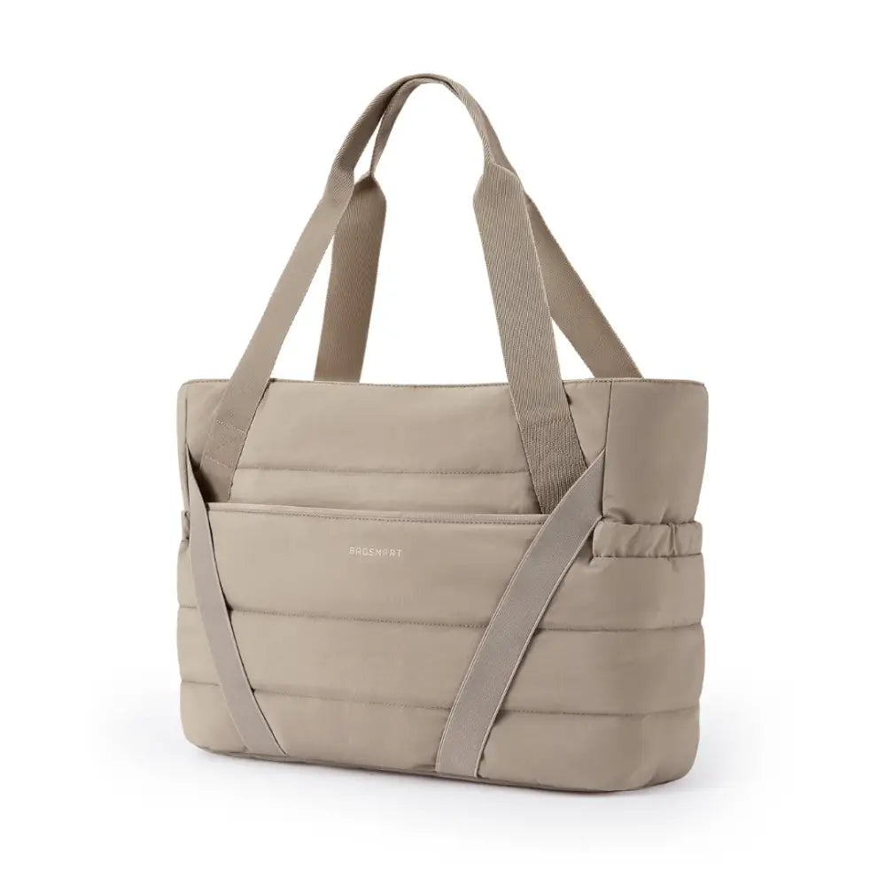 Sac fourre tout multifonction Carmin en beige avec quilting pour femme et usage varié