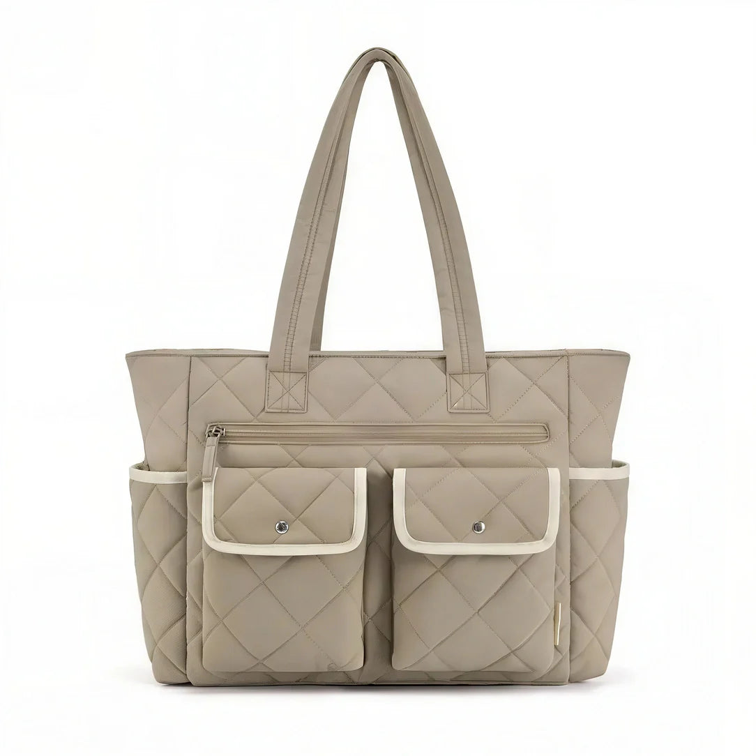 Sac fourre Tilda beige, format spacieux parfait pour rythmes scolaires