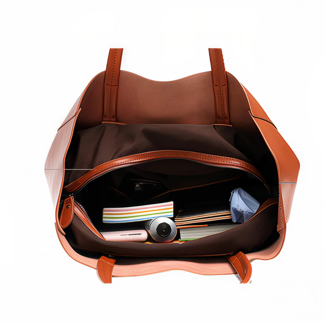 Sac fourre-tout souple en cuir marron de la marque Avelor