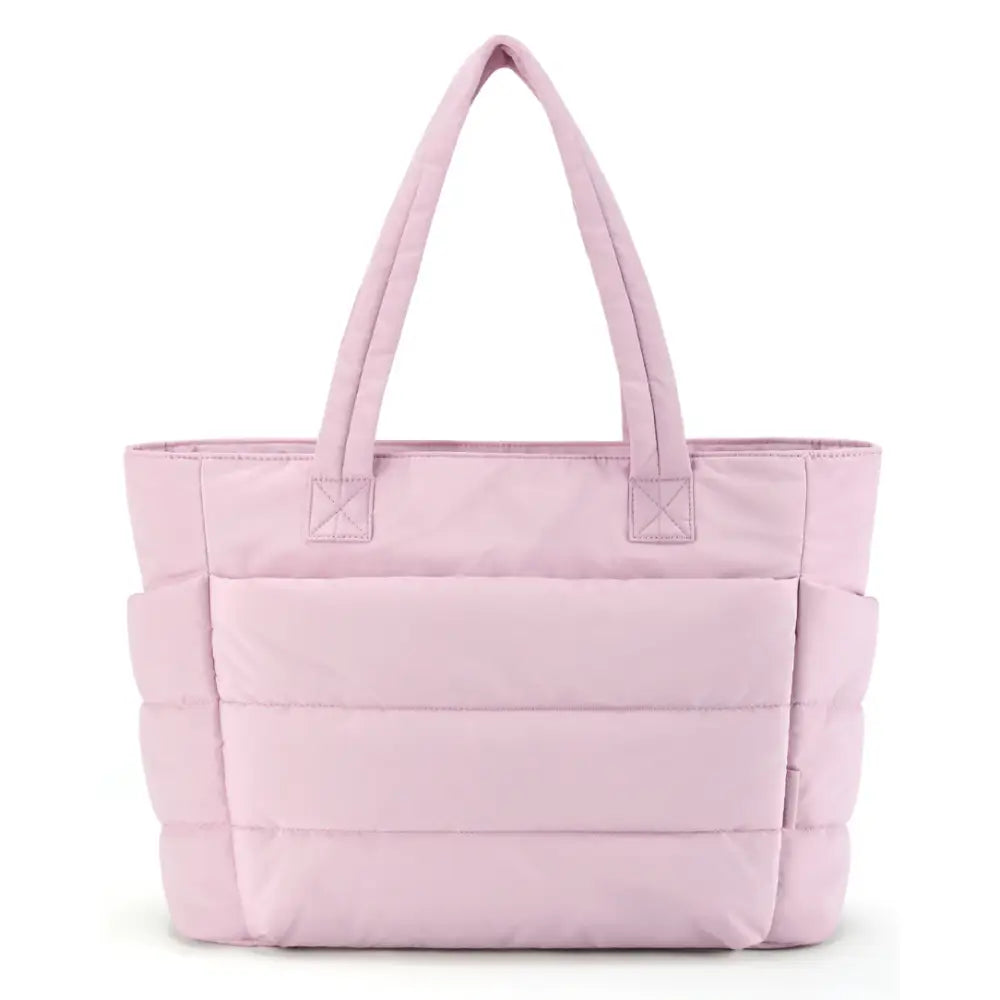 Sac fourre tout souple Lily en tissu quilté rose pour un style élégant et pratique