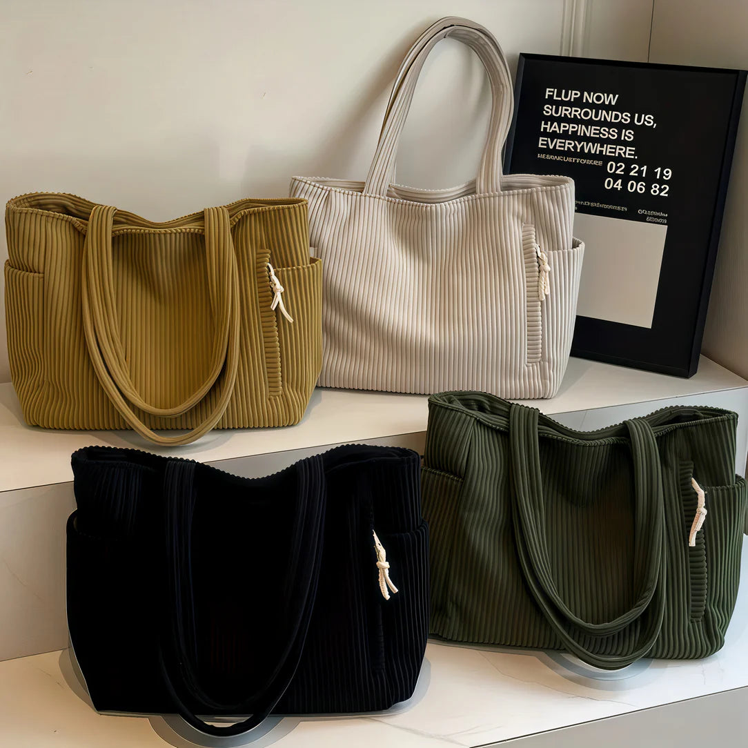 Quatre sacs fourre en velours côtelé Dunevel au style rétro
