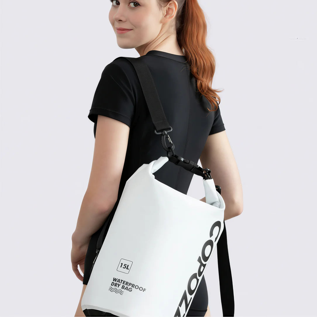 Sac piscine étanche Copozz 15L waterproof dry bag with black strap for sports nautiques