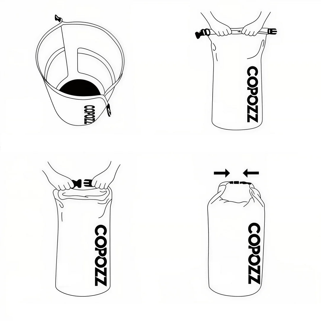 Instructions d’utilisation du sac piscine étanche Copozz 15L pour sports nautiques