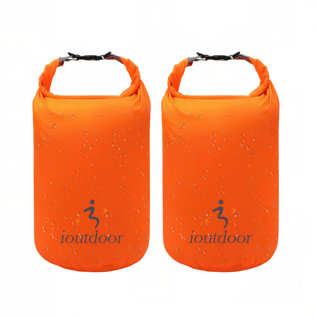 Deux sacs étanches orange pour outdoor pack, 10 à 70L, idéal pour l’extérieur