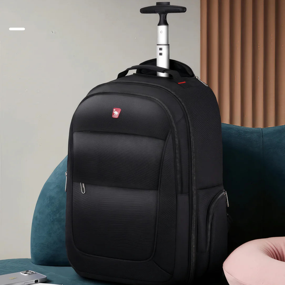 Sac à dos roulant noir Valise sac à dos roulettes Traxion pour voyage et école