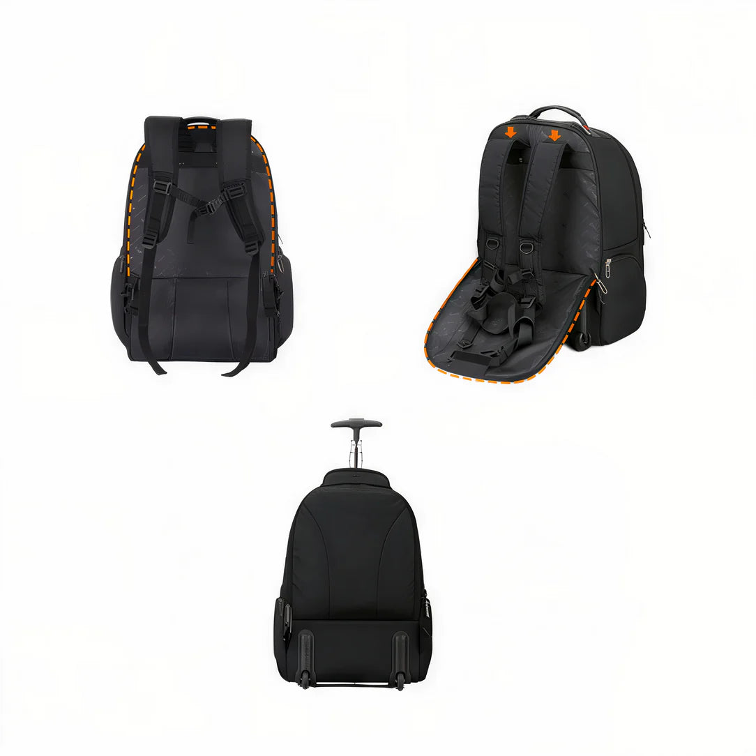 Sac à dos roulettes convertible noir Valise sac à dos Traxion