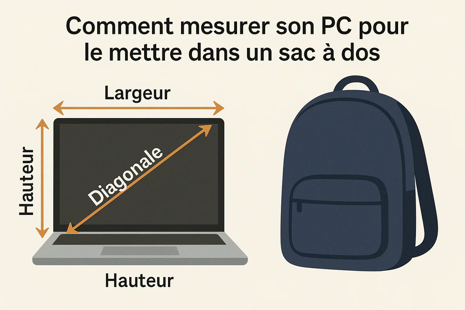 Comment mesurer son PC pour le mettre dans son sac à dos
