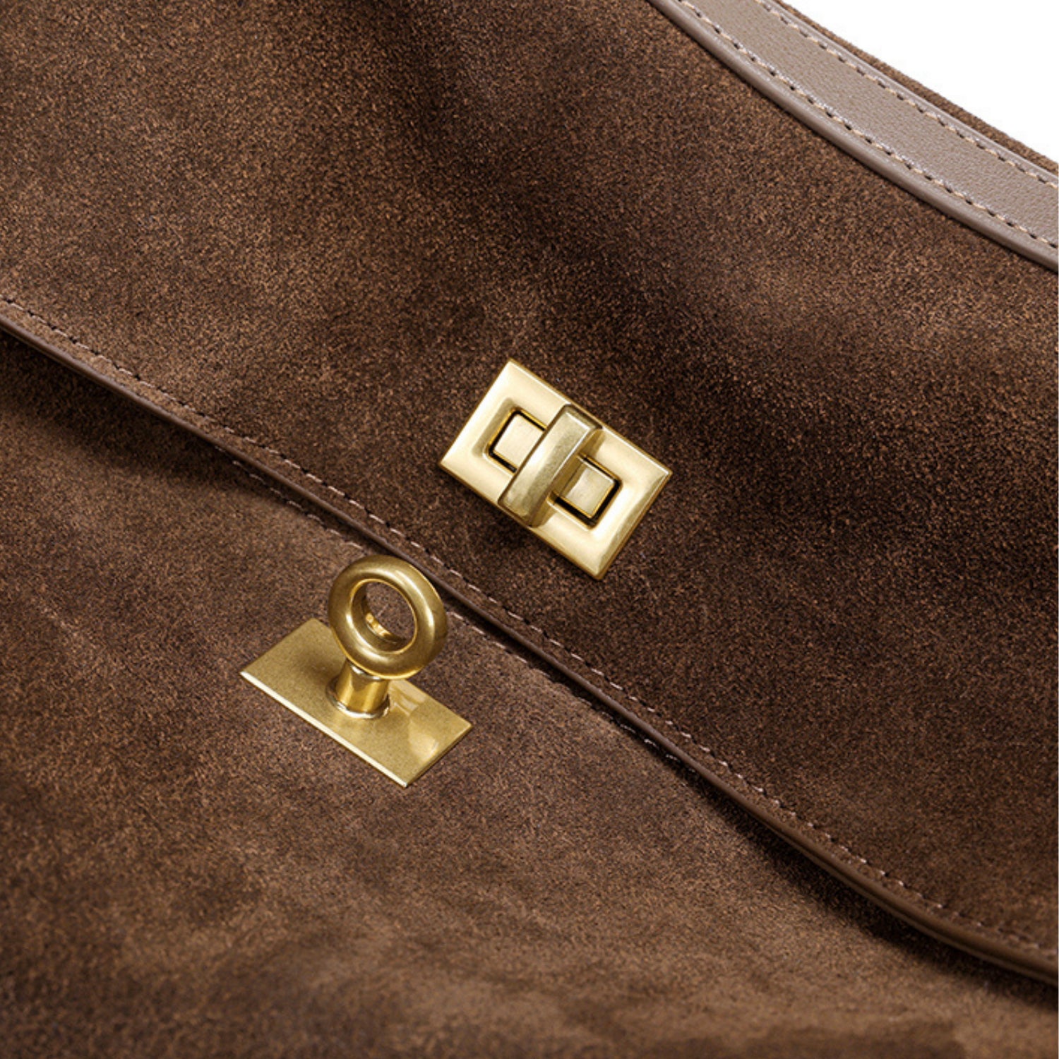 Sac à main de cours en daim souple à bandoulière – Capucine