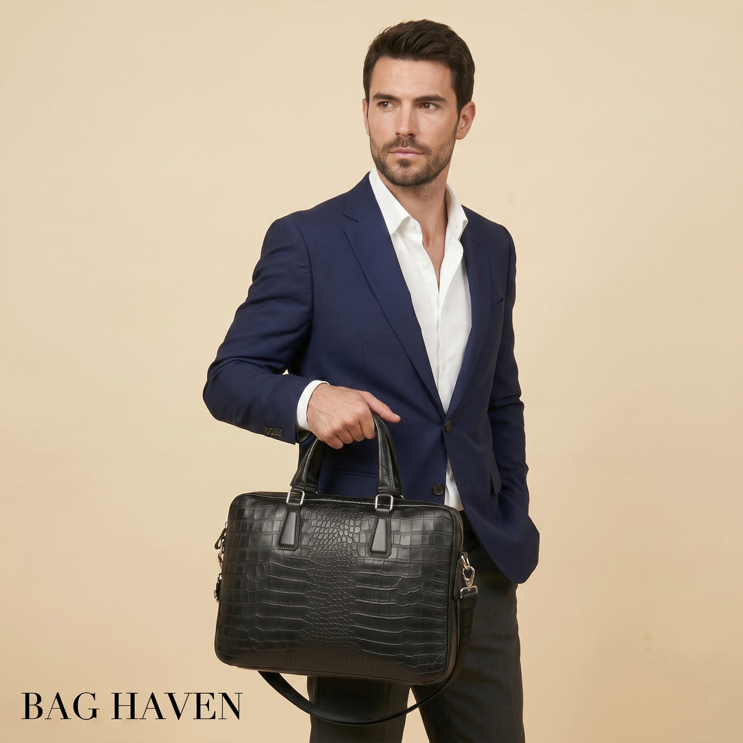 Bolsa para portátil con efecto cocodrilo - Drayno