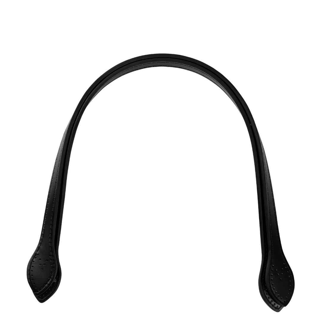 Anses de sac à coudre en cuir noir pour sac à main avec forme arrondie