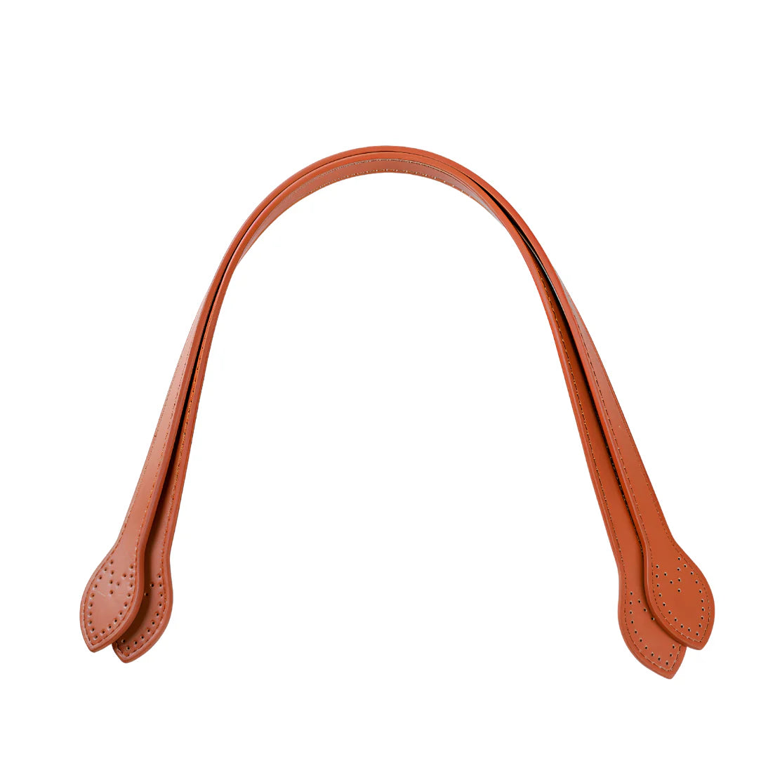 Anses de sac à coudre en cuir tan pour sac à main à forme arrondie