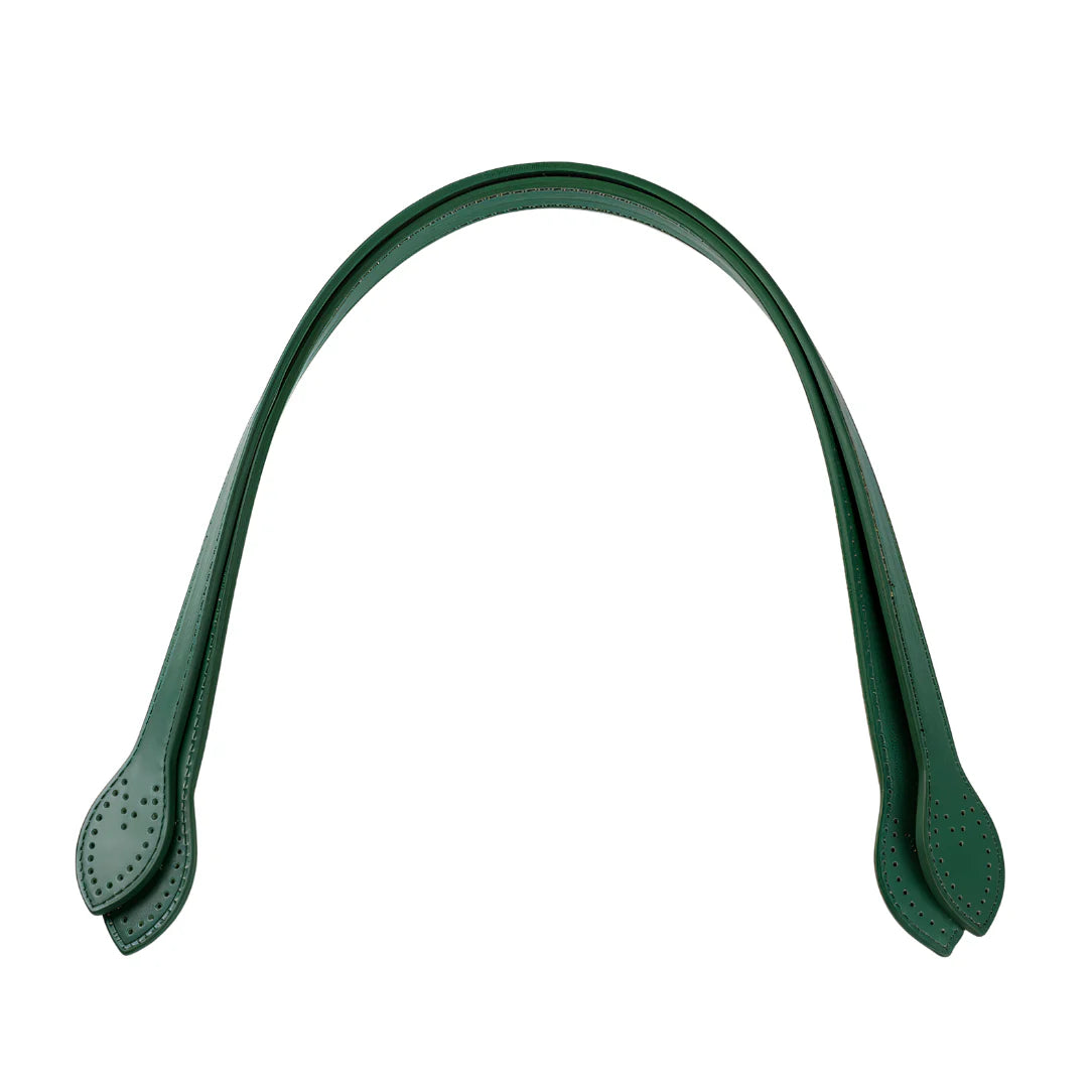 Anses à coudre en cuir vert pour sac à main à forme arrondie