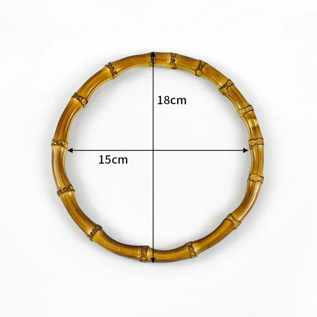 Poignée en bambou pour sac à forme circulaire, idéale pour créations diy