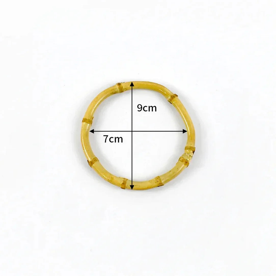 Poignée ronde en bambou pour créations DIY avec forme circulaire pour Anses de sac en bambou