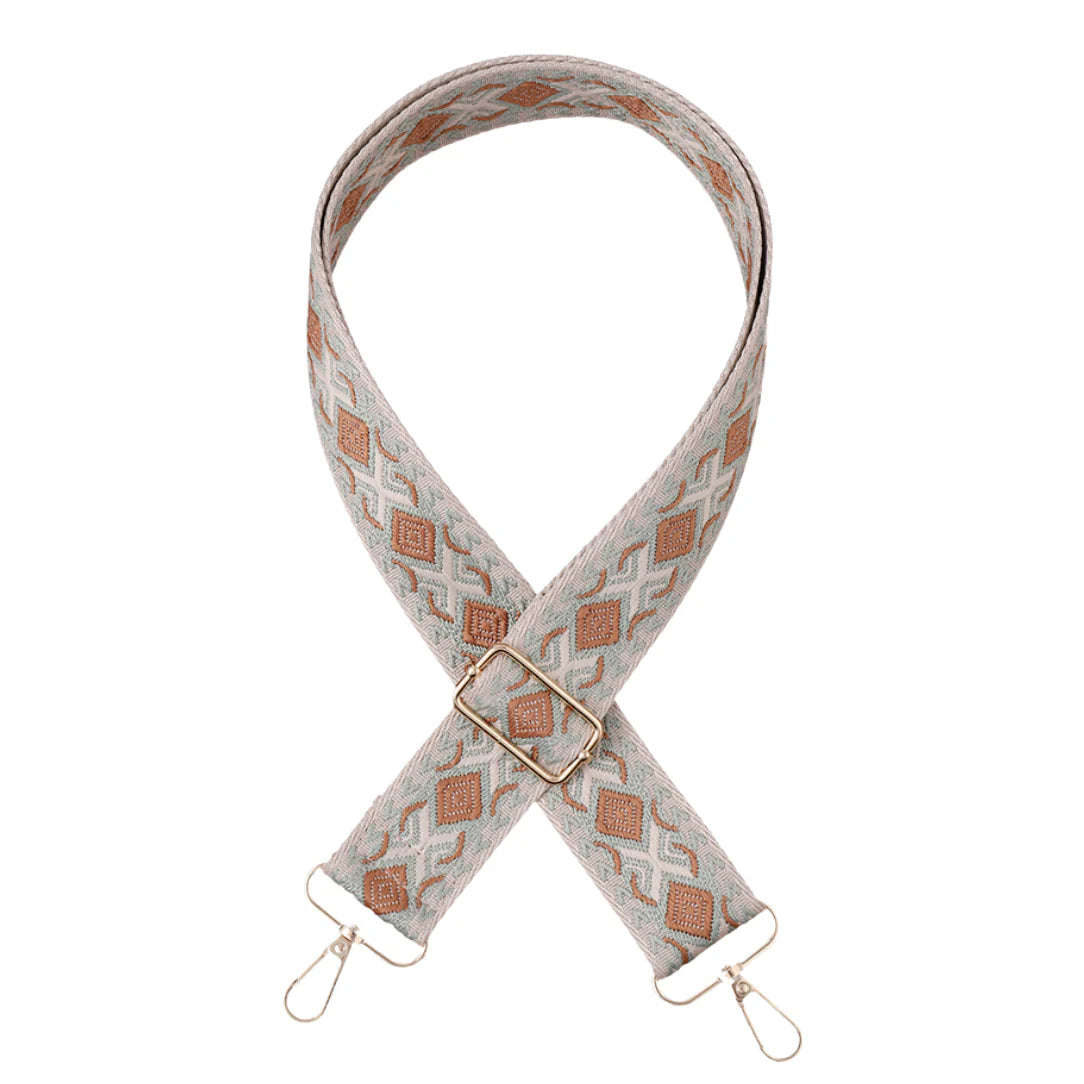 Sangle réglable motif losange pour sac à main avec crochets métalliques élégants