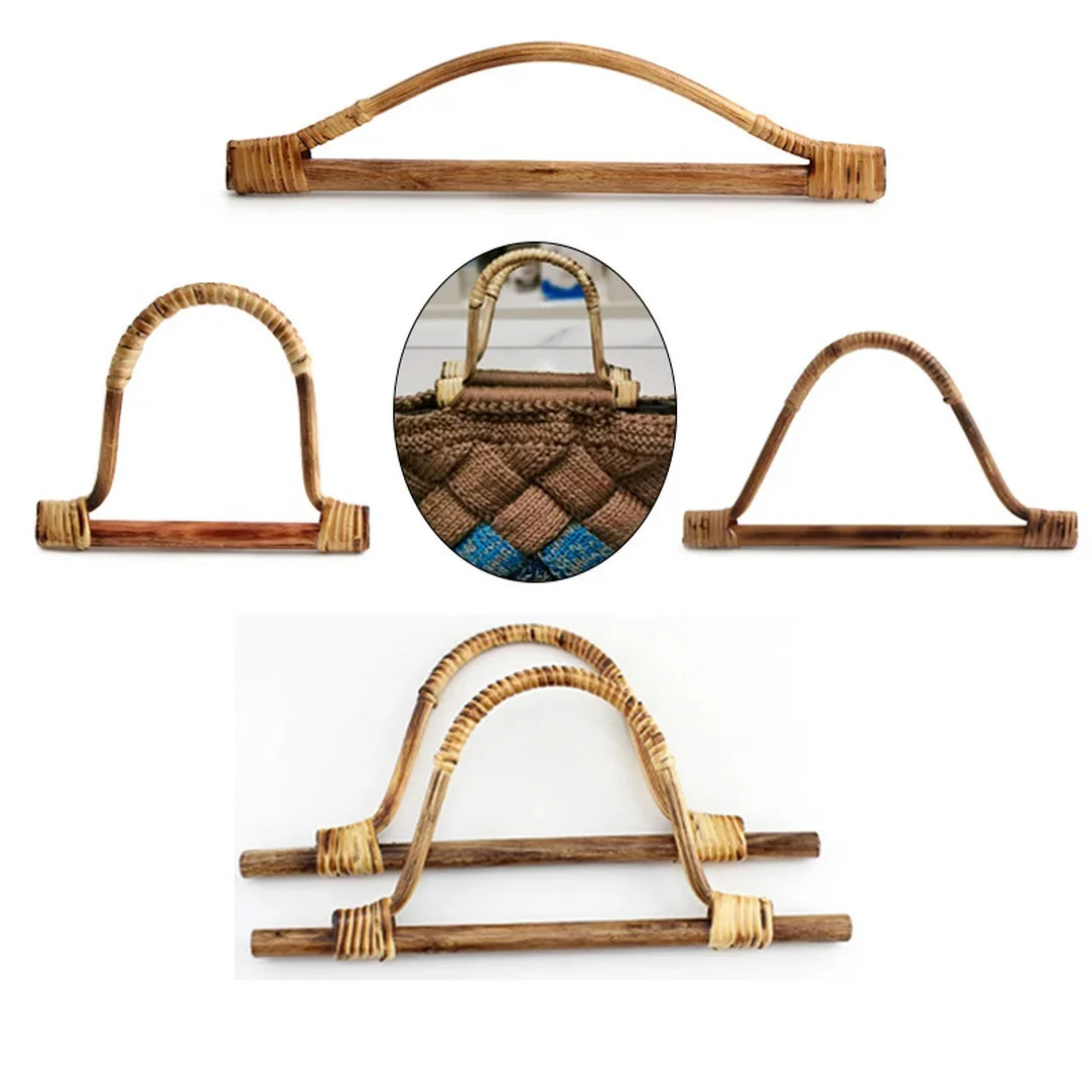 Poignées de sac en rotin faites à la main pour le sac original en bois