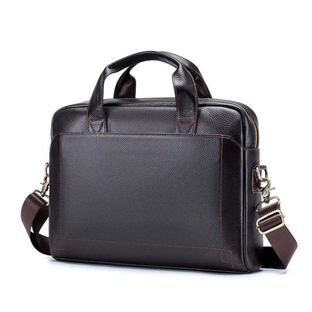 Sac à bandoulière en cuir premium brun avec bandoulière, Grand sac Ovyn