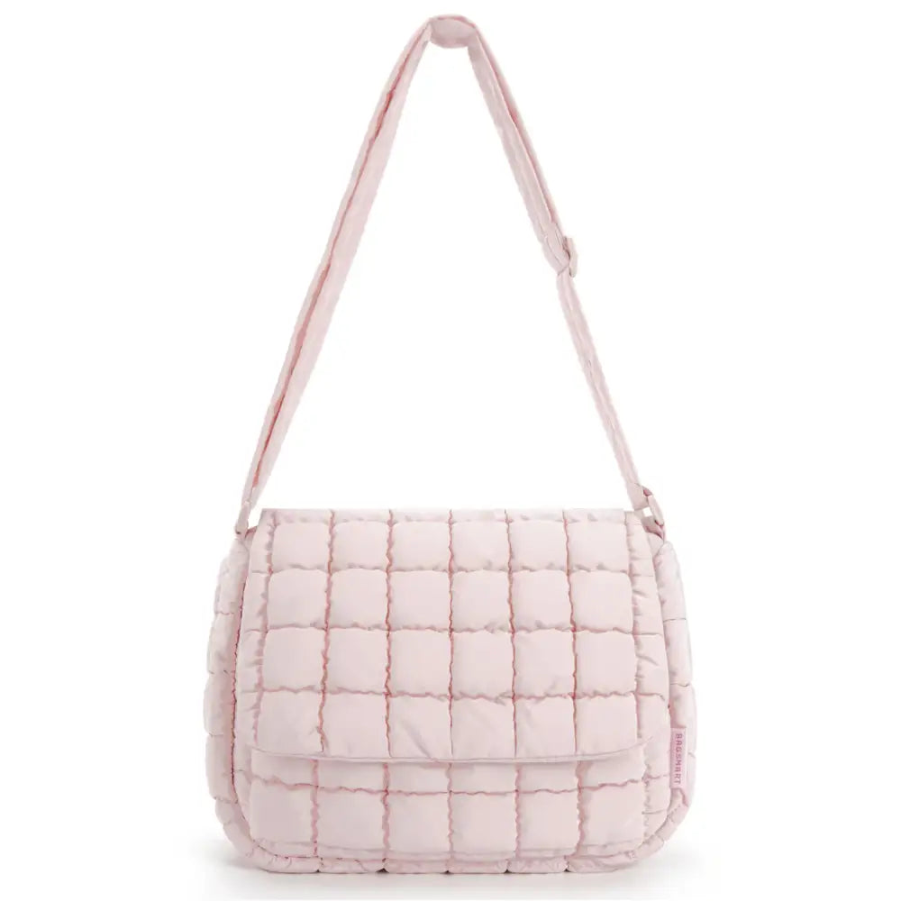 Sac à bandoulière femme Volina en velours rose quilting élégant et tendance