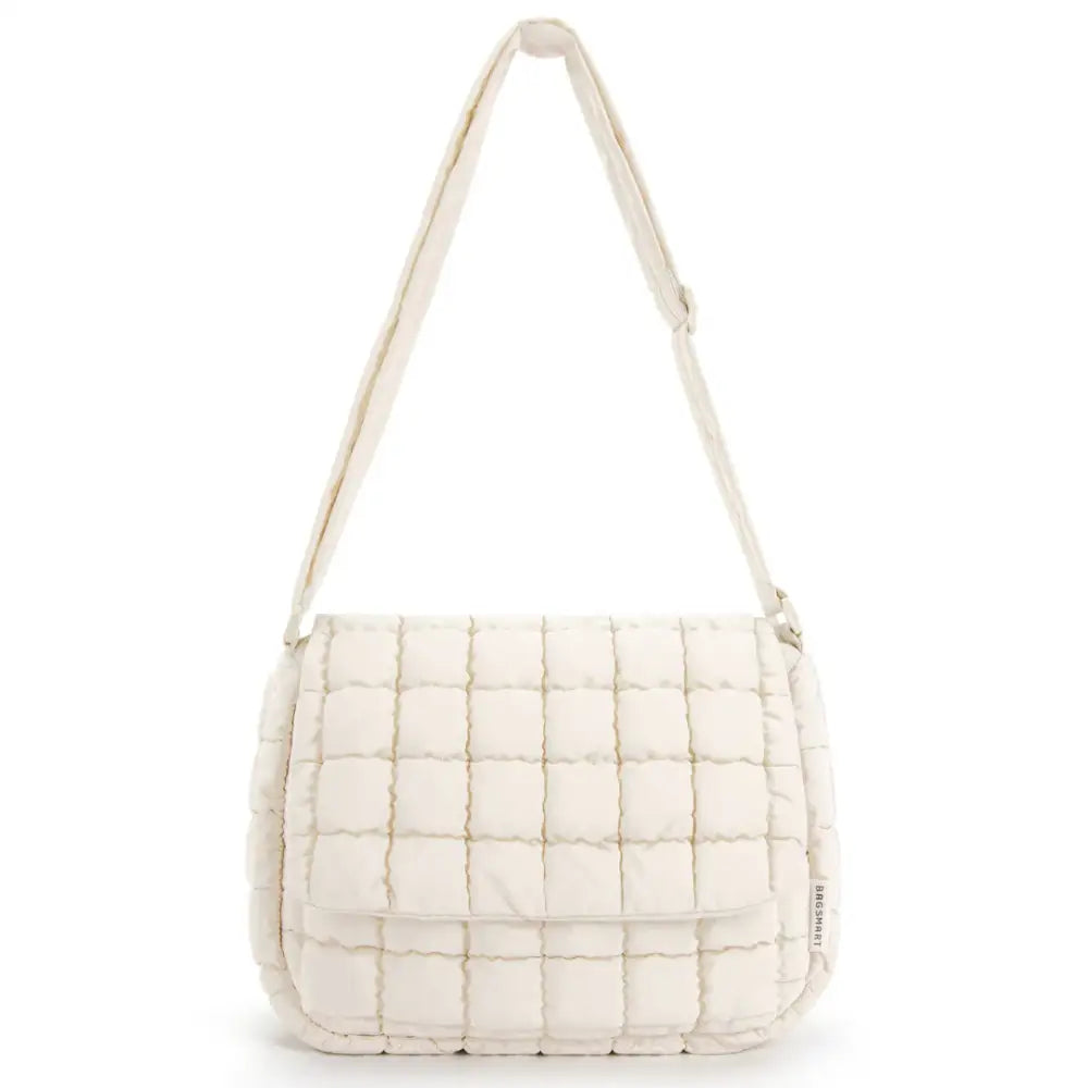 Sac à bandoulière femme blanc en quilting pour un look chic et élégant