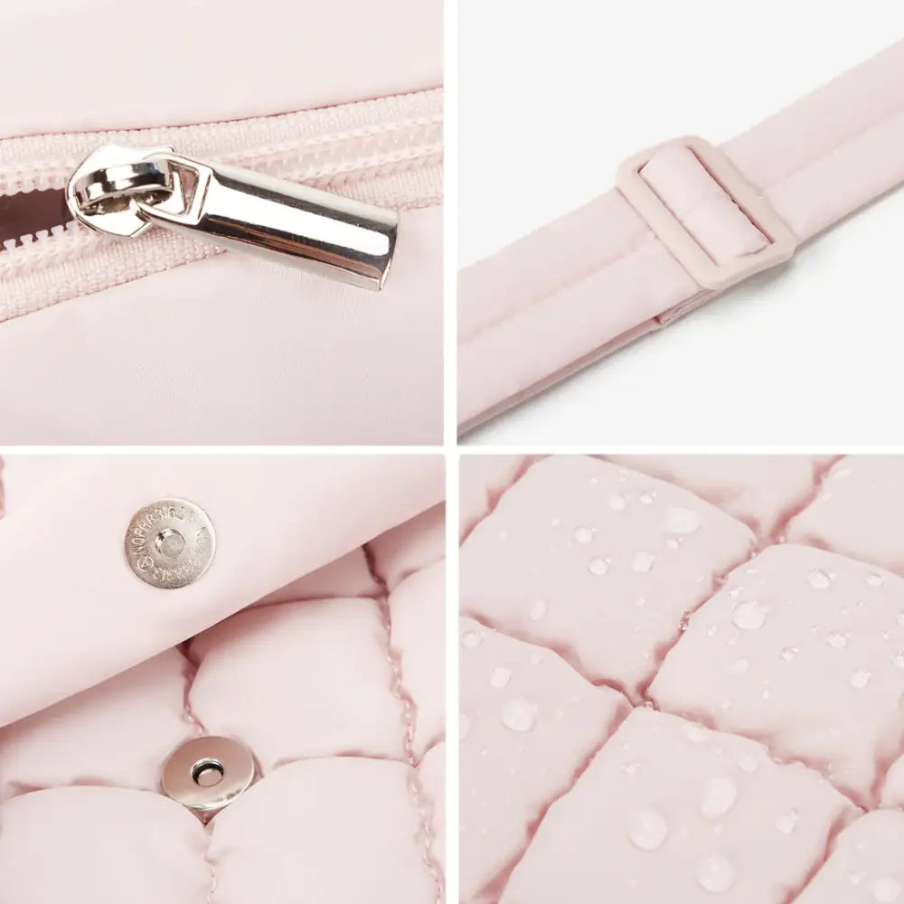 Détails du sac à bandoulière femme Pink Quilted de Volina