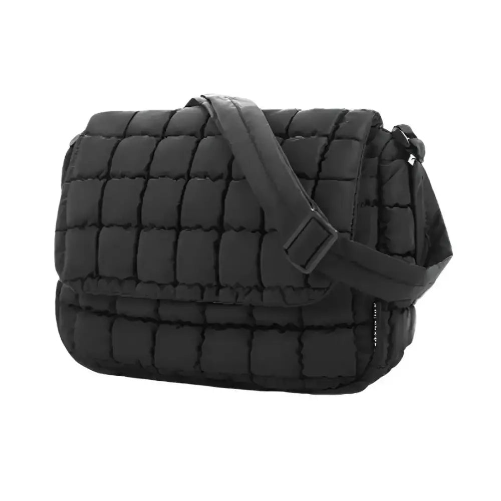 Sac à bandoulière femme en cuir noir quilté pour un style élégant et pratique