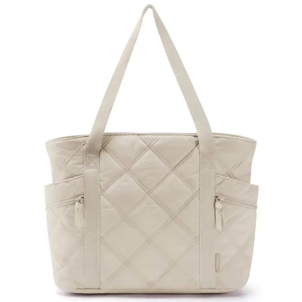 Sac à main beige quilté Grand sac à main cours Lecta, élégant et pratique