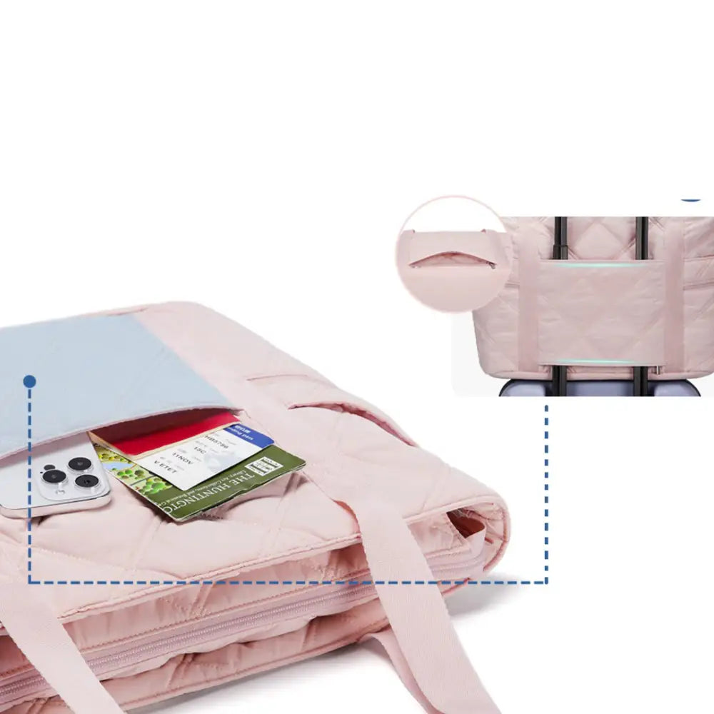 Sac à main pink quilté pour voyager, parfait pour le cours Grand sac à main Lecta