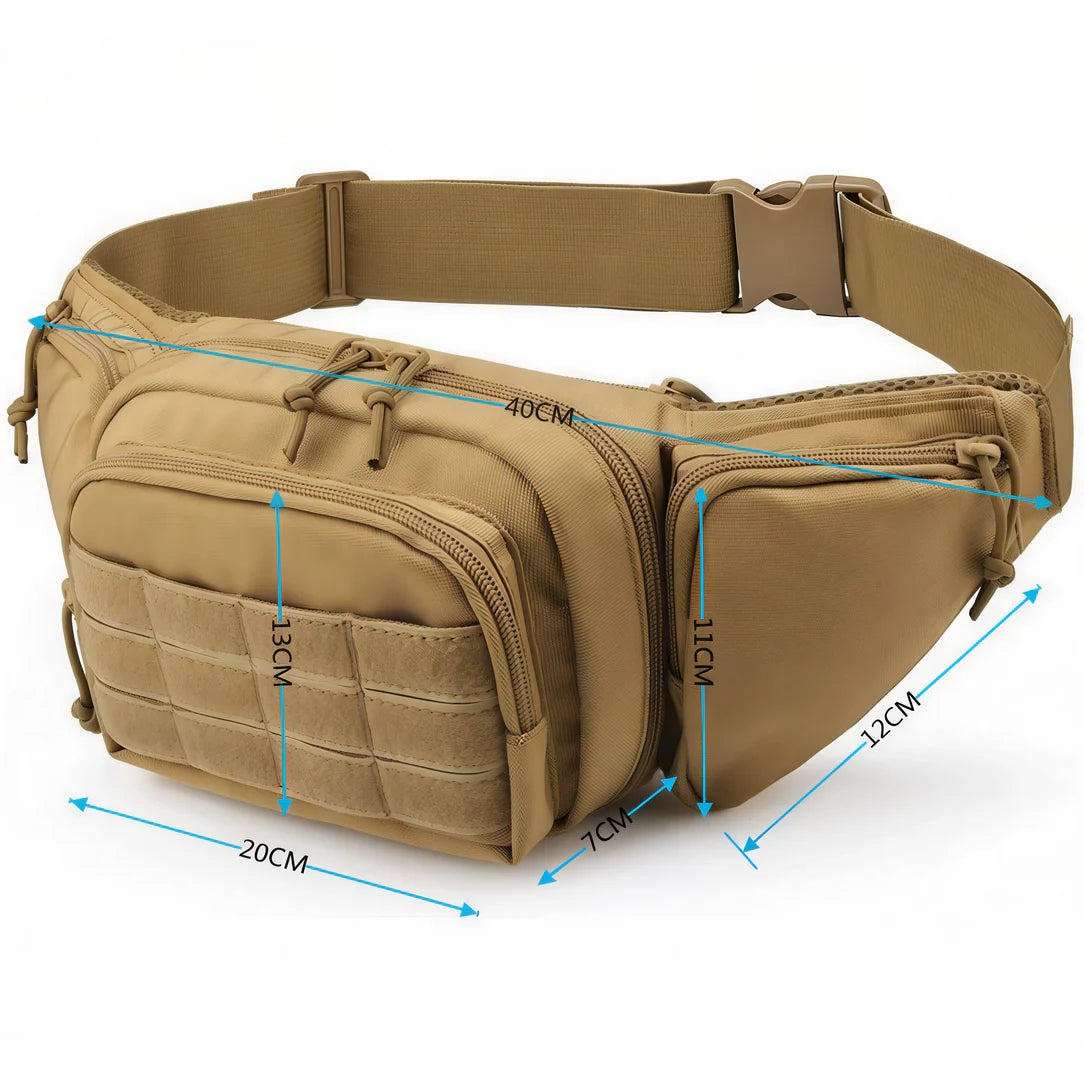 Sac banane tactical Grand sac banane bandoulière avec dimensions pour un usage pratique