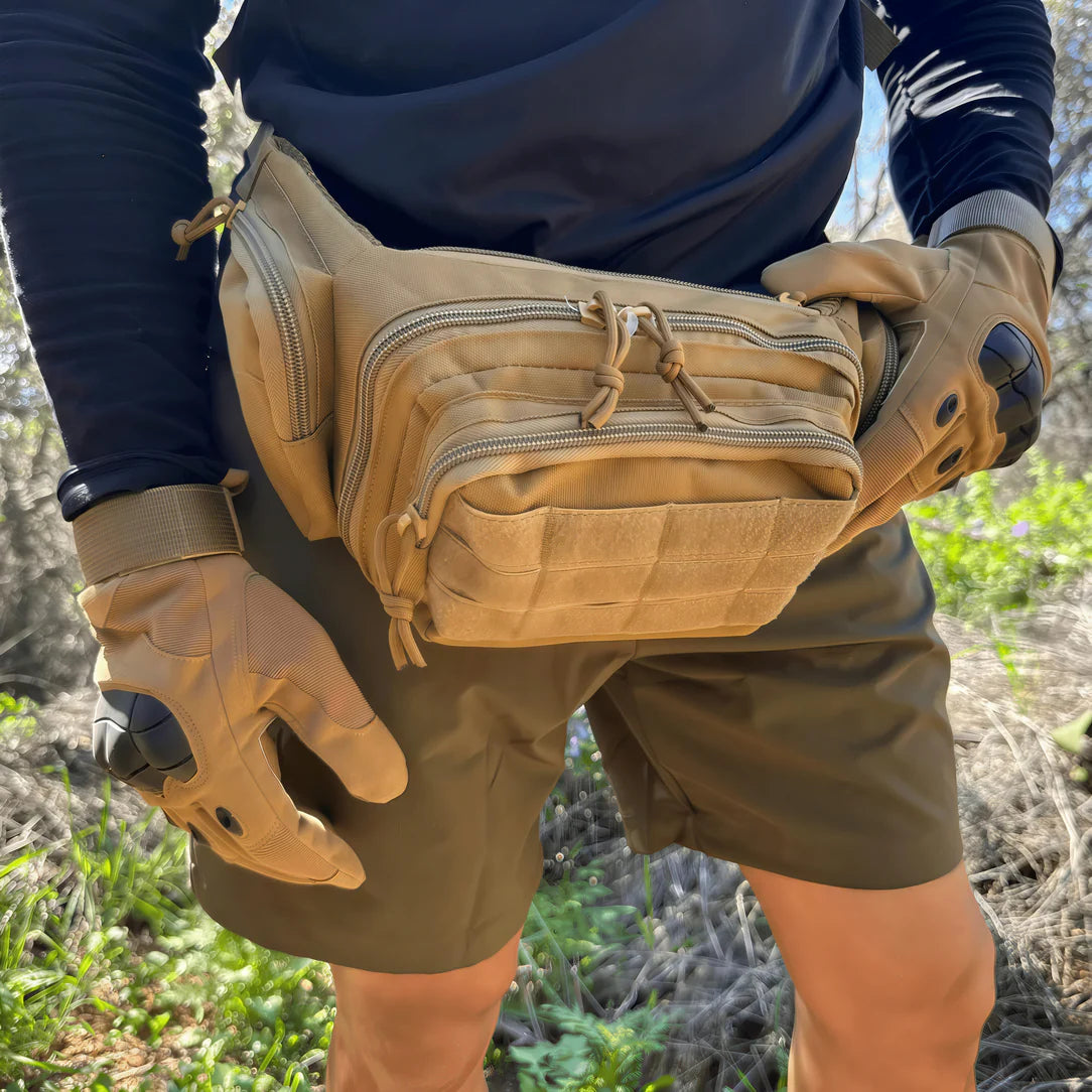 Sac banane tactical Gris pour aventure et équipement outdoor grand sac banane bandoulière