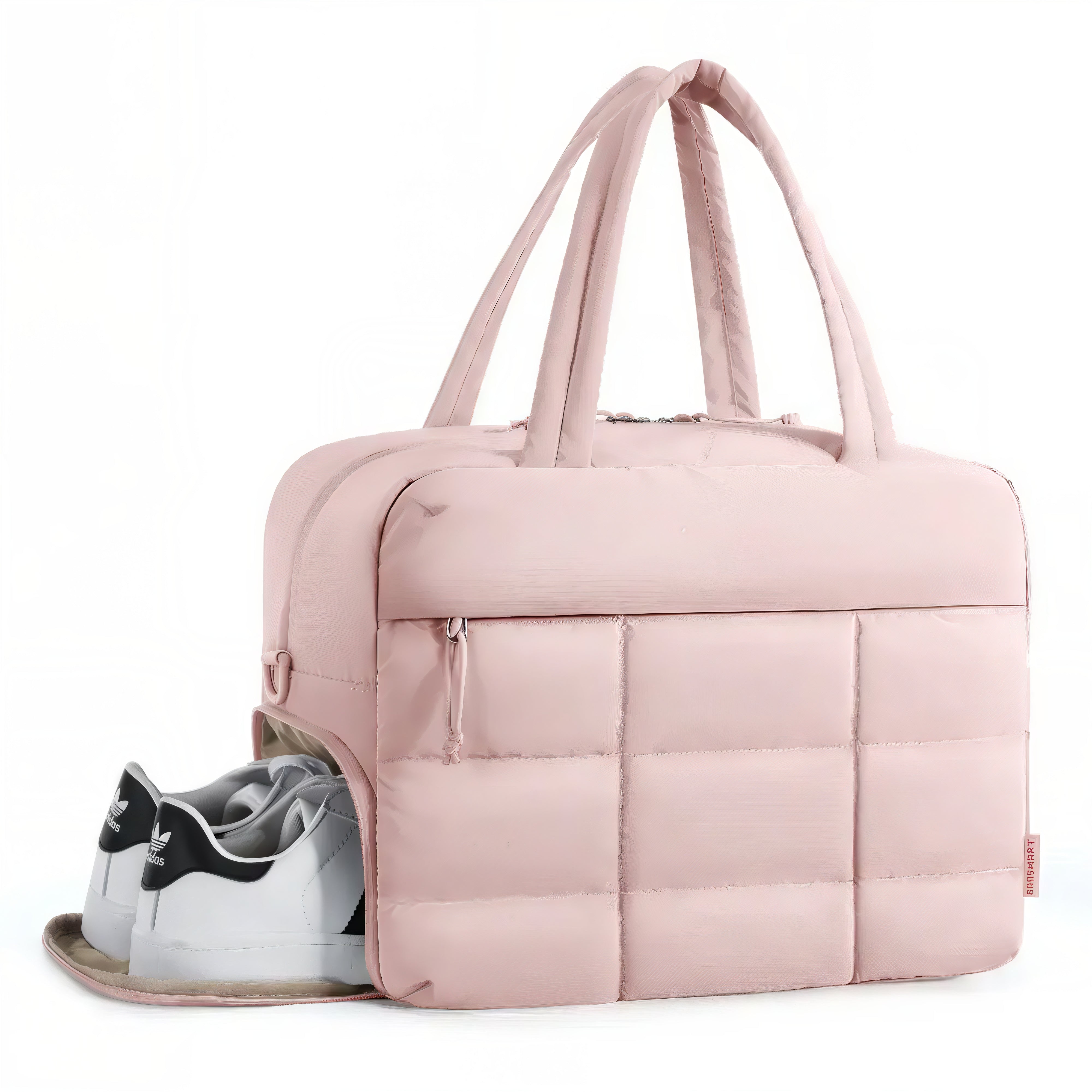 Sac de plage Soléa rose à coussinets avec compartiment à chaussures