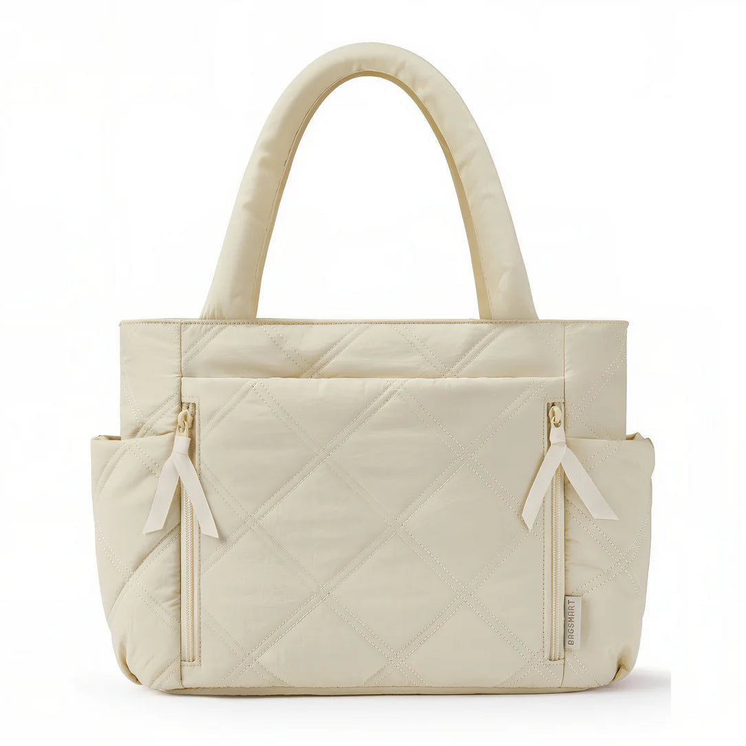 Sac en tissu crème avec couture matelassée pour Grand sac en tissu Miléa