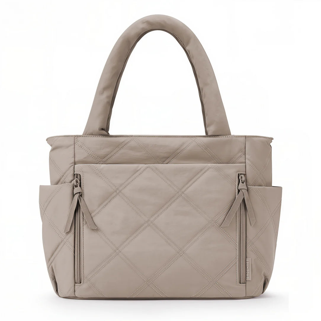 Sac en tissu beige rembourré Grand sac en tissu Miléa pour shopping ou casual