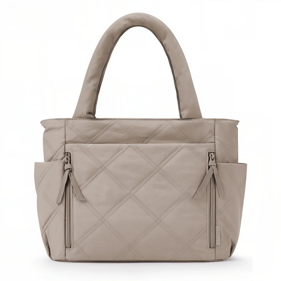 Sac en tissu beige rembourré Grand sac en tissu Miléa pour shopping ou casual